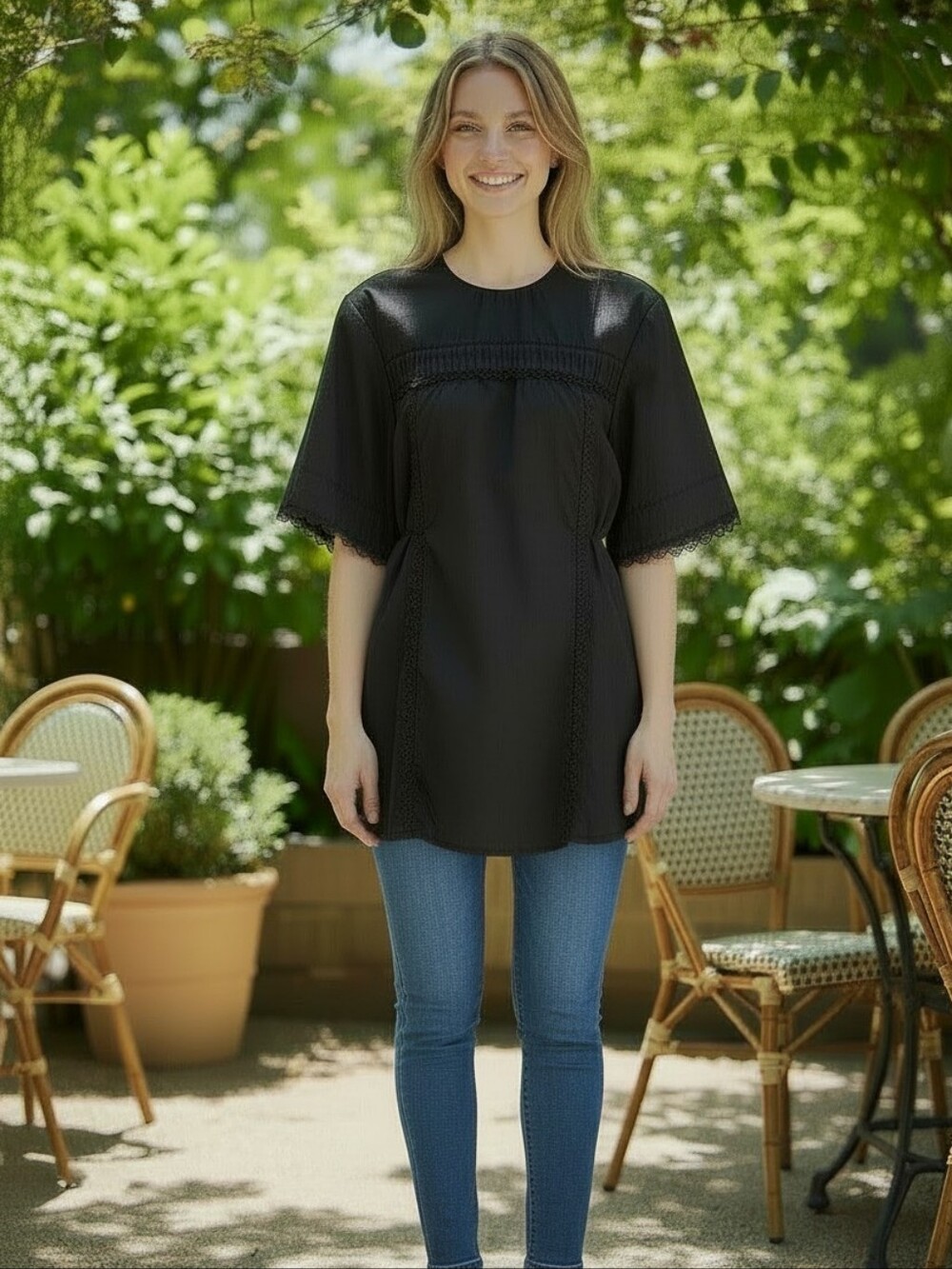 Ulla Johnson Black Diyana Tunic Noir - Picture 2 of 11